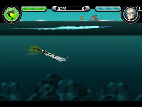 Ripjaws navigates the ocean while avoiding squids, mines, and other underwater hazards.