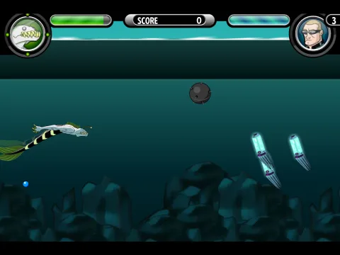 Stinkfly flies above the water as Ben continues chasing Gwen's kidnappers.