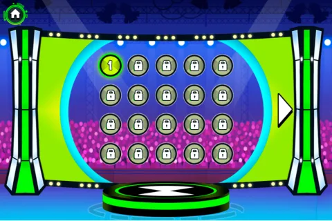 Level select menu displaying stage progression and unlocked levels across the game map.