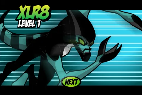 XLR8 character introduction screen for Level 1