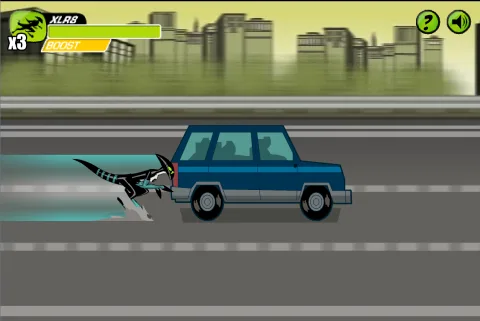XLR8 action gameplay chasing the hoverboard on the highway