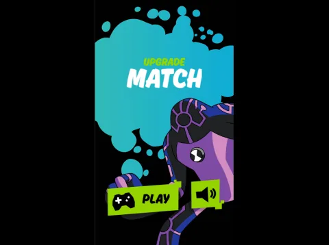 Title screen of Ben 10: Upgrade Match, featuring the game's opening menu.